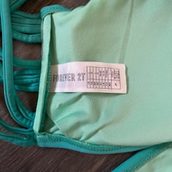 🧡3/15 Forever 21 Bikini Top and Matching Bottoms Mint Green Women's L - Picture 4 of 6